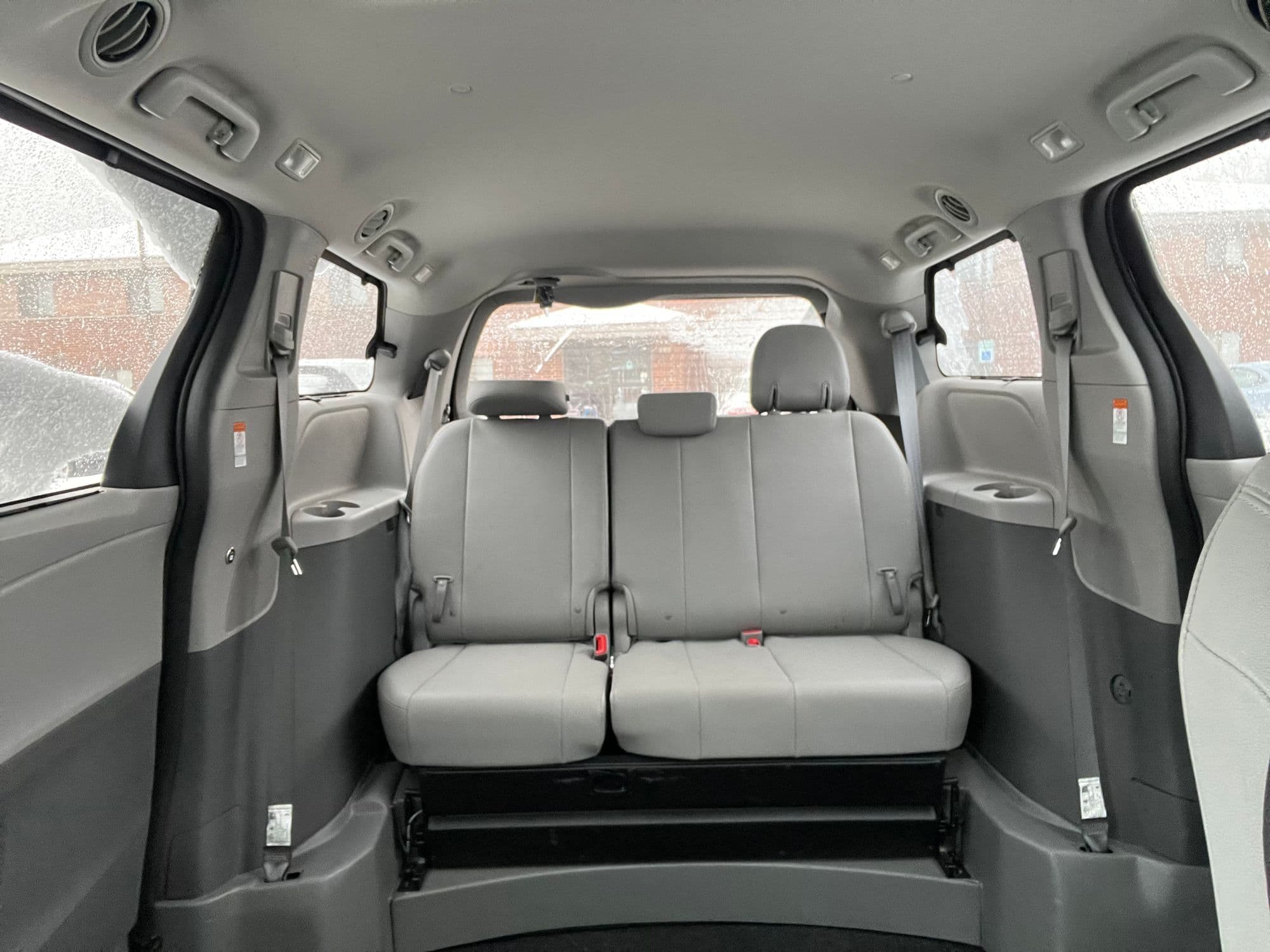 Rear seats inside a Toyota Sienna
